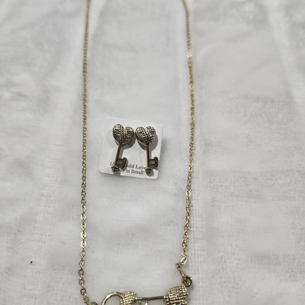 Gold Heart Jewelry Set